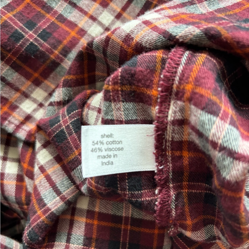 Lane Bryant Burgundy and White Oversized Plaid Shirt Szie‎ 18/20 - Picture 9 of 10